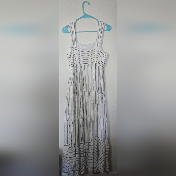 Savanna Jane Striped Casual Minimalist Maxi Dress Boho Sleeveless New Medium - Picture 2 of 4
